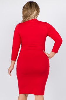 Women's Mock Neck Midi Bodycon Dress style 4