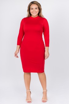 Women's Mock Neck Midi Bodycon Dress style 5