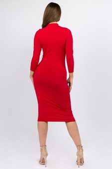 Women's Mock Neck Midi Bodycon Dress style 4