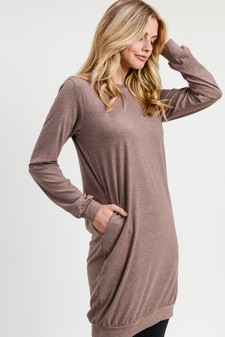 Women's Long Sleeve Pullover Sweatshirt Dress style 4