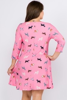 Women's Novelty Dog Print A-Line Dress style 4