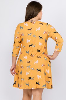 Women's Novelty Dog Print A-Line Dress style 3