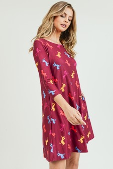 Women's Novelty Unicorn Print A-Line Dress style 2