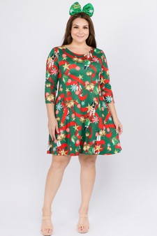 Women's Nutcracker Christmas Print A-Line Dress style 6