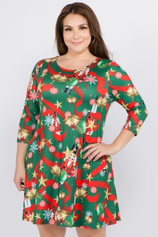 Women's Nutcracker Christmas Print A-Line Dress