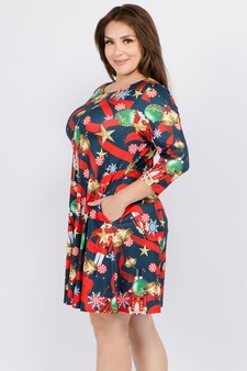 Women's Nutcracker Christmas Print A-Line Dress style 2