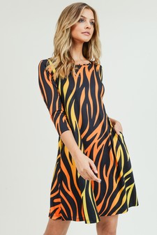 Women's Zebra Print A-Line Dress style 2