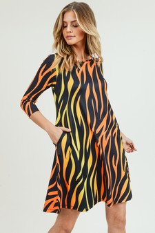 Women's Zebra Print A-Line Dress style 3