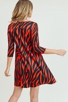 Women's Zebra Print A-Line Dress style 4