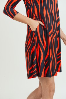 Women's Zebra Print A-Line Dress style 7