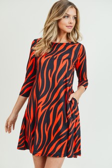 Women's Zebra Print A-Line Dress