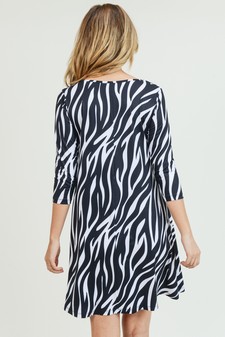 Women's Zebra Print A-Line Dress style 5