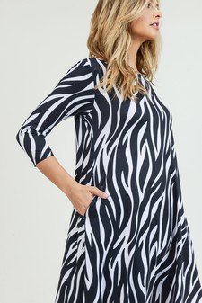 Women's Zebra Print A-Line Dress style 6