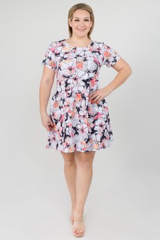 Women's Floral Blossom Dress with Pockets style 4