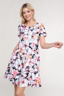 Women's Floral Blossom Dress with Pockets style 2