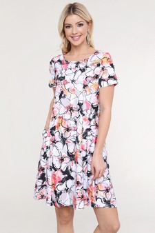 Women's Floral Blossom Dress with Pockets style 3