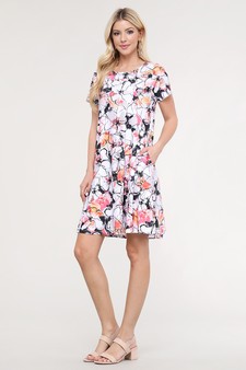 Women's Floral Blossom Dress with Pockets style 4