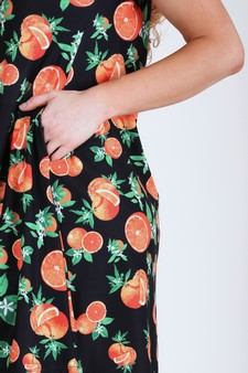 Women's Orange Fruit Dress with Pockets style 6