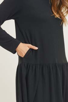 Women's Turtleneck Peplum Hem Sweater Dress style 5