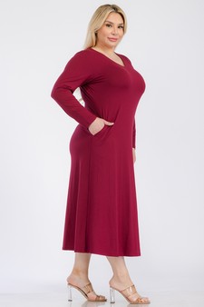 Women's V-Neck Maxi Dress with Pockets style 2