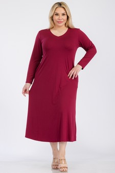 Women's V-Neck Maxi Dress with Pockets style 4