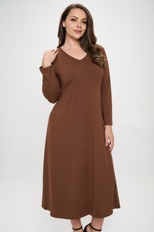 Women's V-Neck Maxi Dress with Pockets style 4