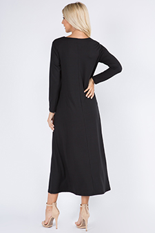 Women's V-Neck Maxi Dress with Pockets style 3