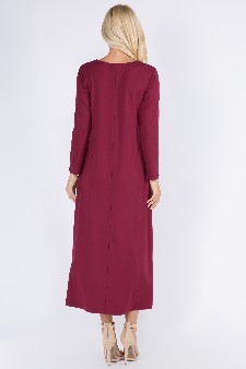 Women's V-Neck Maxi Dress with Pockets style 3