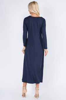 Women's V-Neck Maxi Dress with Pockets style 4