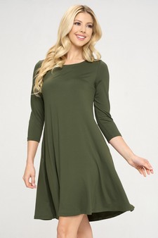 Women's Three-Quarter Sleeve Swing Dress style 2