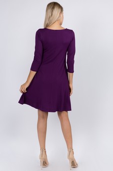 Women's Three-Quarter Sleeve Swing Dress style 4