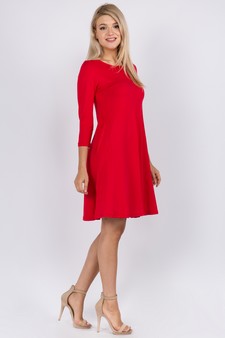 Women's Three-Quarter Sleeve Swing Dress style 3