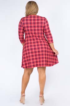 Women's Plaid A-Line Swing Dress style 5