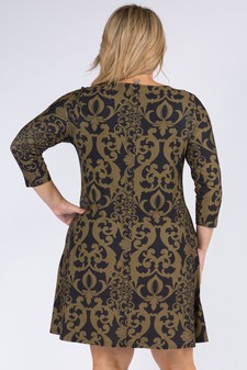 Women's Glamour Swirl Pattern A-Line Dress style 3