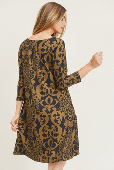 Women's Glamour Swirl Pattern A-Line Dress style 6