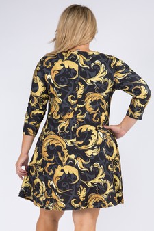 Women's Elegance 3/4 Sleeve A-Line Dress style 2