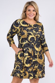 Women's Elegance 3/4 Sleeve A-Line Dress style 3