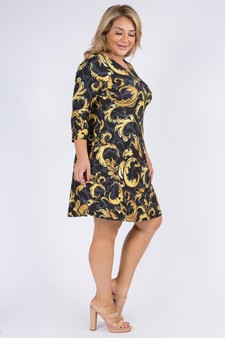 Women's Elegance 3/4 Sleeve A-Line Dress style 4
