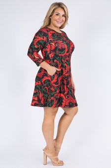 Women's Elegance 3/4 Sleeve A-Line Dress style 4