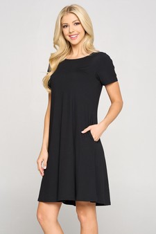 Women's Short Sleeve A-line Dress with Pockets style 2