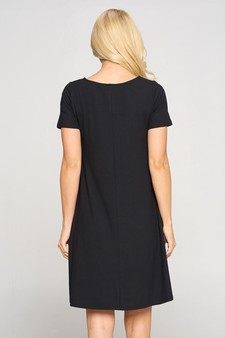 Women's Short Sleeve A-line Dress with Pockets style 3