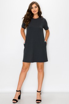 Women’s On The Go T- Shirt Dress With Pockets style 4