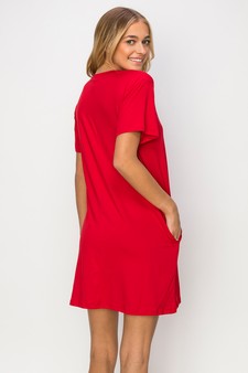 Women’s On The Go T- Shirt Dress With Pockets style 3