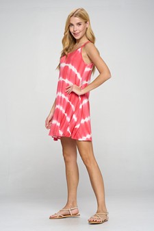 Women's Strappy Tie Dye Swing Dress with Pockets style 4