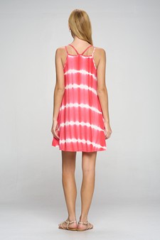 Women's Strappy Tie Dye Swing Dress with Pockets style 5