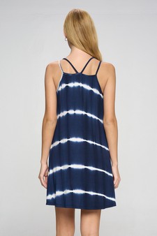 Women's Strappy Tie Dye Swing Dress with Pockets style 3