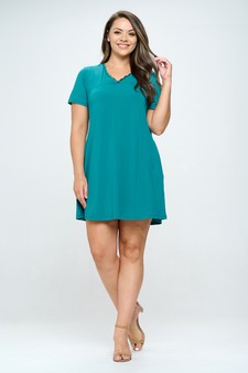 Women’s Lace Neckline Detail T-Shirt Dress style 5