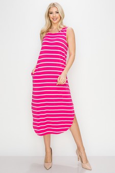 Women’s Casual Days Striped Maxi Dress style 4