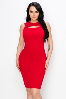 Women's Party Favor Front-Cut out Sleeveless Bodycon Dress