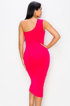 Women’s Single Shoulder Draped Midi Dress style 3